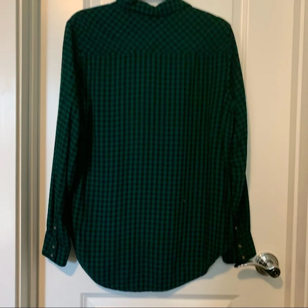 Green Buffalo Plaid Button Down Flannel - Picture 3 of 6